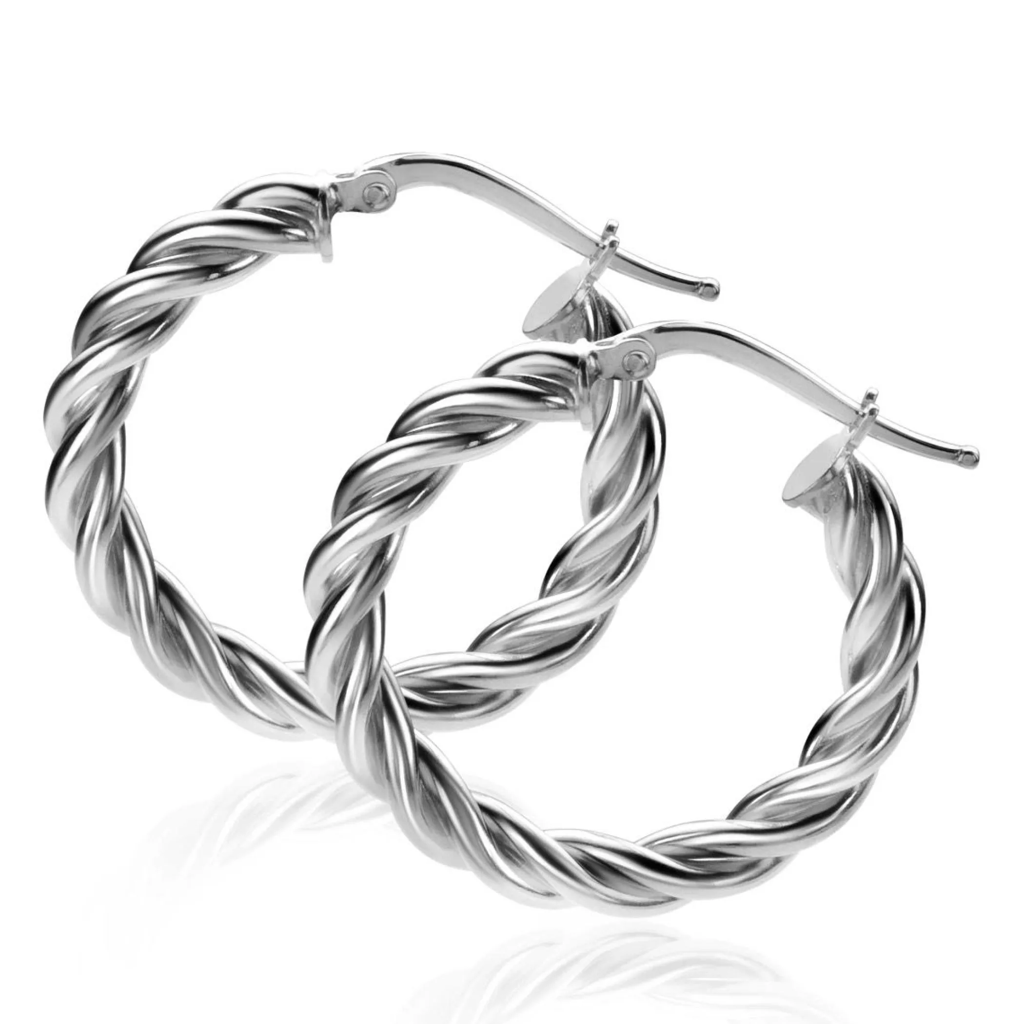 Sale Zinzi zilveren wokkel oorringen met gedraaide buis 26x4mm ZIO2281