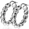 Zinzi zilveren wokkel oorringen met gedraaide buis 31x6mm ZIO2284