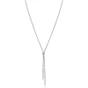 Clearance Zinzi zilveren Y-collier 43–46cm met popcorn schakel en twee bungelende kettinkjes ZIC2710