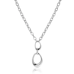 Best Zinzi zilveren Y-collier met paperclip schakels en drie organische vormen 48cm ZIC2670