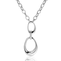Best Zinzi zilveren Y-collier met paperclip schakels en drie organische vormen 48cm ZIC2670